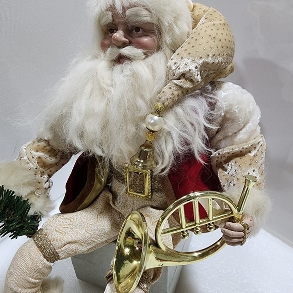 Vintage Large 18" Old World Santa shelf sitter rustic detailed face poseable - Picture 3 of 12